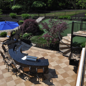 Salt Water Pool Renovation with Water Slide