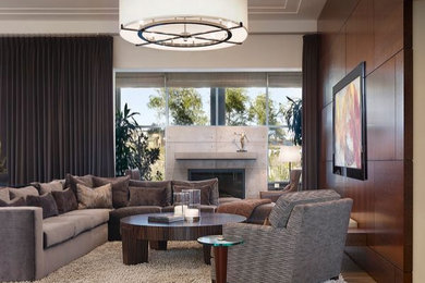Example of a trendy living room design in Las Vegas