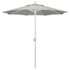 7.5' Aluminum Market Umbrella Push Tilt Matte White, Sunbrella, Granite