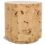 Meridian Furniture - Burl Natural Ash End Table - Give your space a woodsy feel with this Burl end table. So named for its ash burl wood construction, this lovely table has a natural ash finish that's lovely to behold in a number of different settings. An easy option for adding art deco styling to your space, this table features a round top that compliments the coffee table or any room.