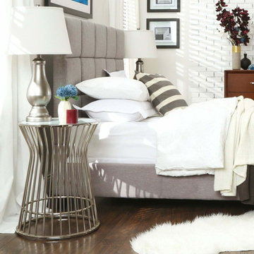 Modern Glass and Lucite Side End Tables