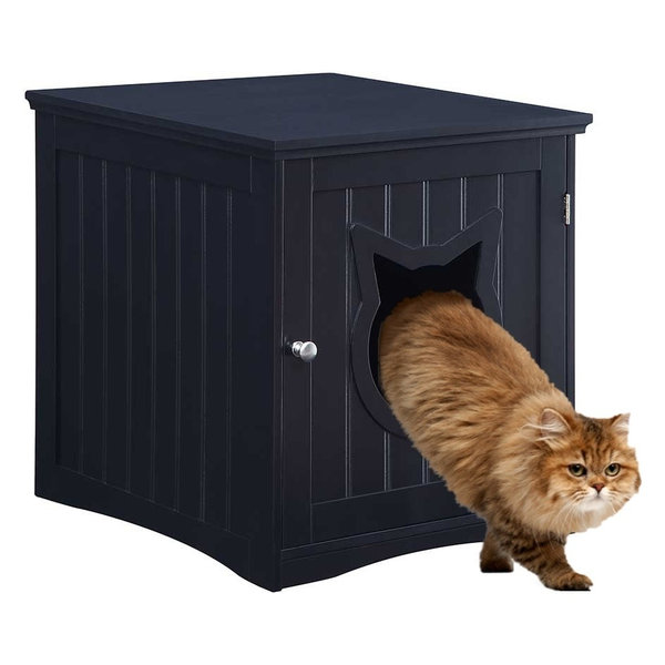 Pet Hup Hupcat Home Nightstand Indoor Pet Crate Litter Box Enclosure Black Dailymail