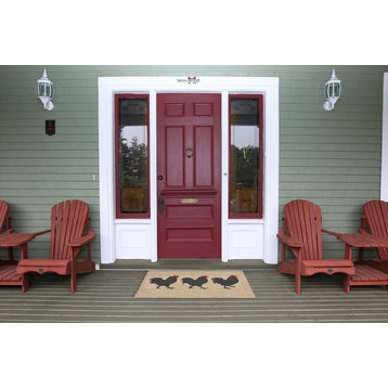 Frontporch Roosters Rug, Neutral, 2'6x4'