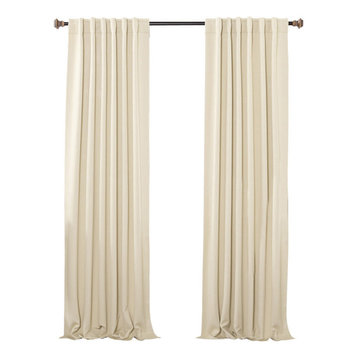 Solid Thermal Blackout Curtain Panels, Beige, 108", Set of 2