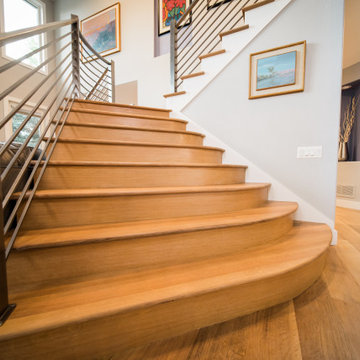 Wide plank white oak on stairs and main level