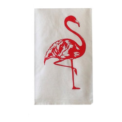 Coastal Tea Towels-Flamingo - Dish Towels