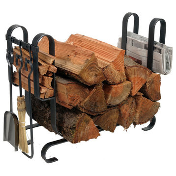 Modern Log Rack With Tools