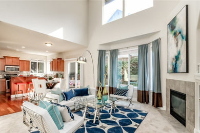 Living room - craftsman living room idea in Seattle