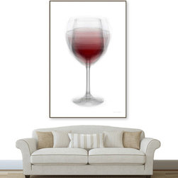 Red Wine Glass Overlay Art - Mixed Media Art