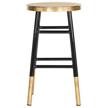 Liberty Dipped Gold Leaf Counter Stool, Set of 2, Black/Gold