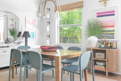 Example of an eclectic dining room design in Miami
