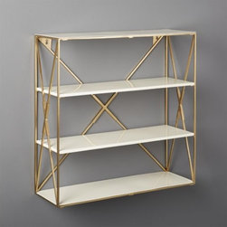 Smith Large Brass Wall Shelf | CB2 - Wall Panels
