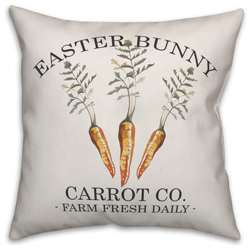 Easter Bunny Carrot Co 16x16 Throw Pillow Cover