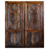 Consigned Indo French Carved Barndoor, Barn Door, Carved Sliding Doors  84