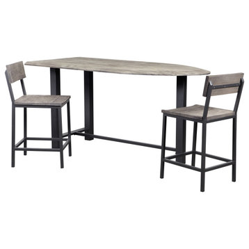 Yukon Sandblast Gray and Gunmetal Finish Counter Height Dining Table