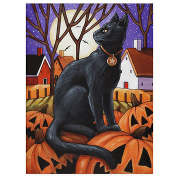 Cathy Horvath-Buchanan 'Moon Cat And Pumpkins' Canvas Art