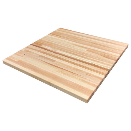 26" Deep Edge Grain Butcher Block Countertop 1.5" Thick, Maple, 26" X 26"