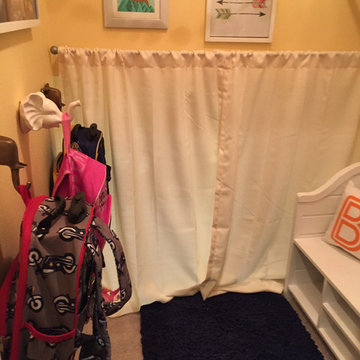 Storage Closet turned Reading Nook & Mudroom