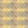 3D Rhombus Stripe Geometric Wallpaper, Ochre, Sample