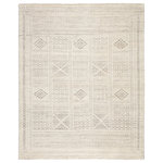 Jaipur Living - Jaipur Living Jadene Hand-Knotted Geometric White/ Light Gray Area Rug 12'X15' - The captivating Reign collection introduces detail-rich design and inviting carved pile to contemporary and traditional homes alike. The hand-knotted Jadene rug boasts an intricate geometric design in a neutral ivory and light gray colorway. This wool rug's textured pattern grounds spaces with striking depth and dimension.