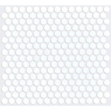 Shaw 239TS Coolidge Matte Penny Round - 12" x 12" Sheet Circle - White