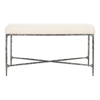 Couture Mandy Boucle And Metal Bench - Upholstered Benches - by ...