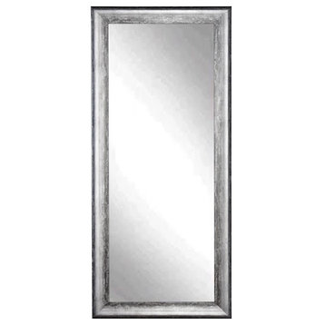 Midnight Silver Framed Floor Leaning Tall Mirror 33''x 67''