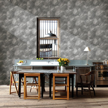 Tarnished Metal Pewter Metallic Texture Wallpaper