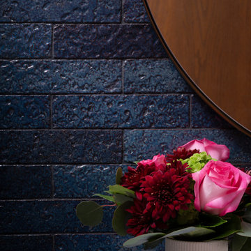 Tiger Mountain Powder Room Glazed Clay Tile Detail