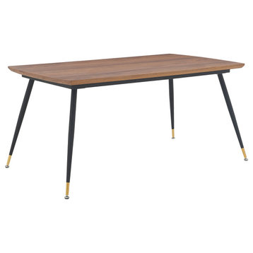 Messina Walnut and Metal Dining Room Table