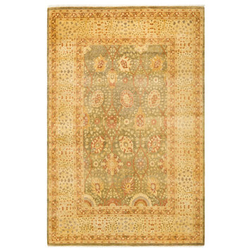 Xena, One-of-a-Kind Hand-Knotted Area Rug, Green, 6'3"x9'6"