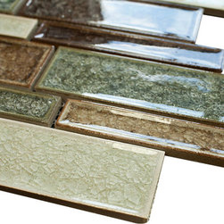 Rose Garden Glossy Crackle Crystal Mosaic Tiles Z Pattern - Home Accessories & Decor