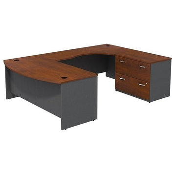 Series C 72" 2 Drawer Right U-Shaped Desk in Hansen Cherry - Engineered Wood