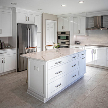 Greenfield Cabinetry White Kitchen, Office Area and Pantry Storage