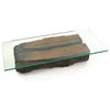 Bugre Wood Trunk and Glass Top Coffee Table