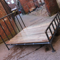 Justin Dark Steel Pipe & Industrial Scaffolding Fittings Kingsize Bed Frame - Panel Beds