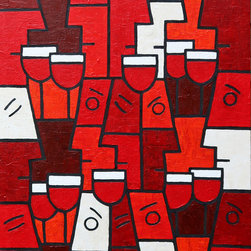 Red Wine with Friends - Paintings