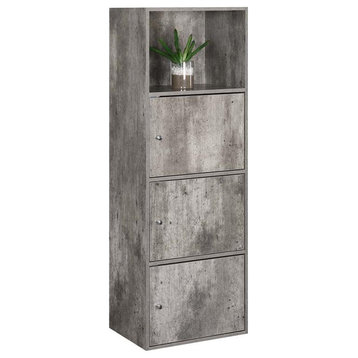 Convenience Concepts Xtra Storage 3 Door Cabinet in Gray Faux Birch Wood Finish