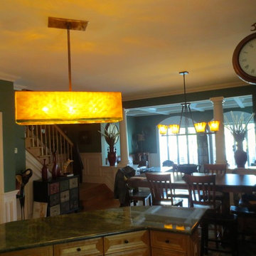 Blown Glass Chandelier Installation - Art Glass Lighting