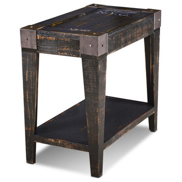 Rustic Industrial Solid Wood City Side Table