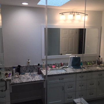 Modern Gray Bathroom (Complete Bathtub Removal)