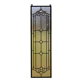 10" x 36" Stunning stained glass Clear Beveled window panel 