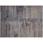 Bareens Designer Rugs - Bohemian Ziegler Schmid Grey Blue Hand-Knotted Wool Rug - 10'0'' x 14'2'' - Enhance the ambiance of your home with this magnificent Persian-influenced Turkish hand-knotted rug made by skilled artisans capable of creating the most exceptional vegetable dyes and hand-spun wool. This exquisite handmade rug is a one-of-a-kind  Kafkaz, otherwise identified as Chobi, Chobi Peshawar, Oushak, or Ziegler rug. These handmade rugs are crafted in Pakistan utilizing superior-quality wool imported from Australia, New Zealand, and Korea in two types of weaves: the Persian weave and the Mori weave. This rug is meticulously crafted by hand using the finest natural vegetable dyes extracted from local plants. The artisans use a blend of hand-spun local and fine merino wool, resulting in a rug with a compelling texture, higher lanolin content, and longer staple. The artisans occasionally incorporate natural or artificial silk into the pile to enhance specific motifs. The finished product is an awe-inspiring execution of flawless design and an understated palette that exudes elegance.