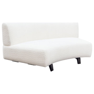 Vesper Curved Armless Sofa, White