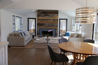 Inspiration for a transitional family room remodel in New York
