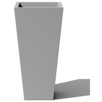 Pro Series Column Grooved Planter, 40", Gray