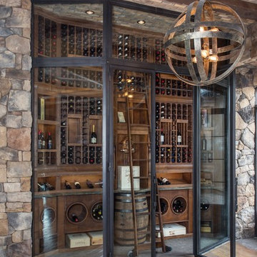 Custom Wine Cellar with Wine Barrel