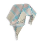 100% Lambs Wool Plaid Throw, Blue
