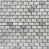 Carrara Marble Mini Brick Subway Mosaic Tile Polished Venato Carrera, 1 sheet