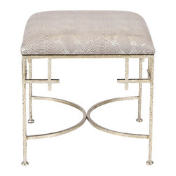 Worlds Away - Worlds Away Lolita Snakeskin Stool - Vanity Stools And Benches